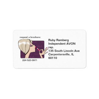 Avon-representativa e-postetiketter adressetikett