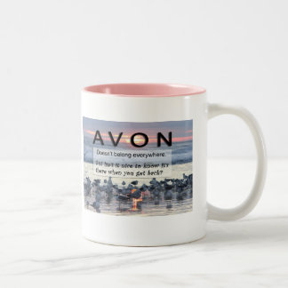AVON rosa Ringed kaffemugg
