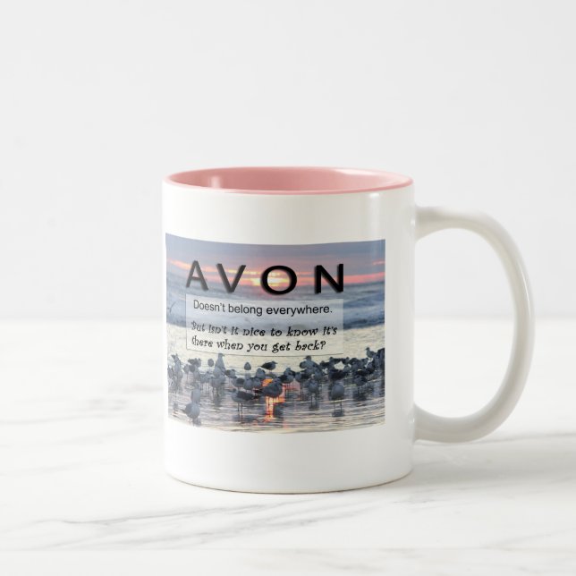 AVON rosa Ringed kaffemugg (Höger)