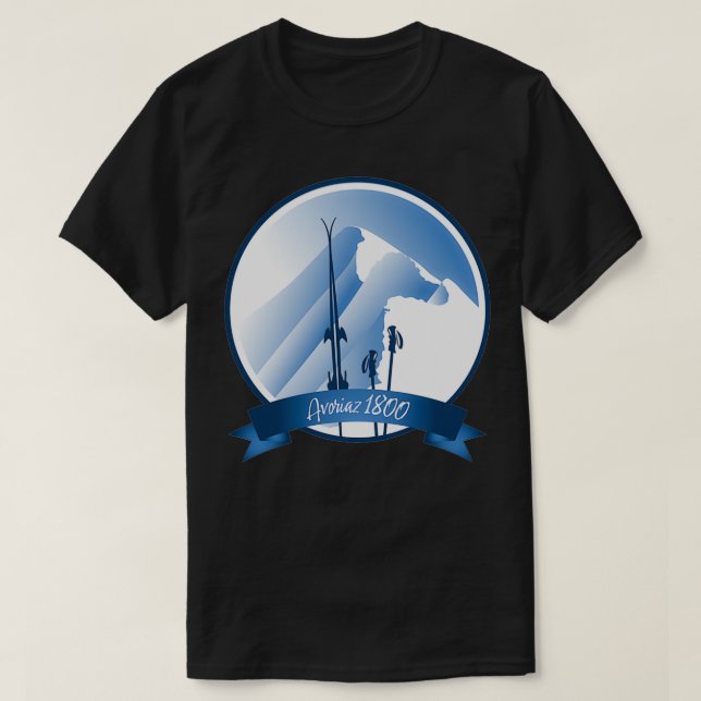 Avoriaz 1800 Alperna skiddesign T Shirt (Design framsida)
