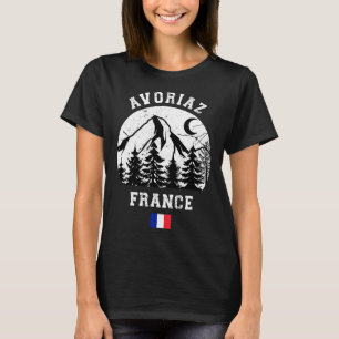 Avoriaz Frankrike Alpernas Ski Resort Alpine Skiin T Shirt