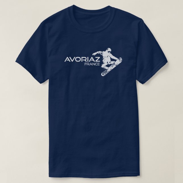 Avoriaz Frankrike Snowboarder T Shirt (Design framsida)