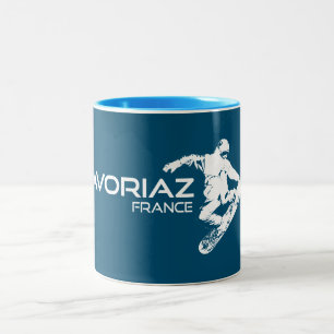 Avoriaz Frankrike Snowboarder Två-Tonad Mugg