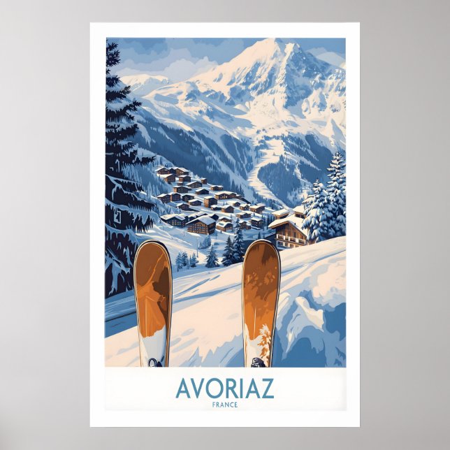 Avoriaz Ski Poster France Print 1 (Framsidan)