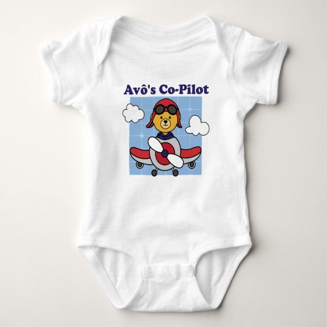 Avô's Co-Pilot - Söt flygplan T Shirt (Framsida)