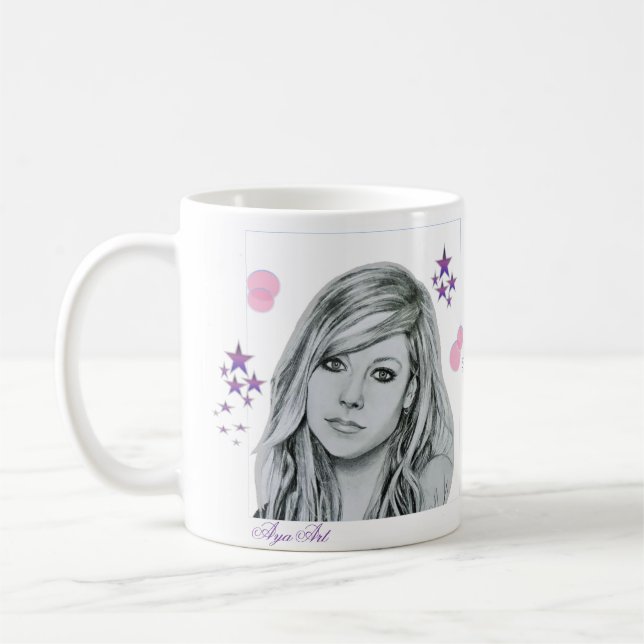 Avril Lavigne teckning Kaffemugg (Vänster)