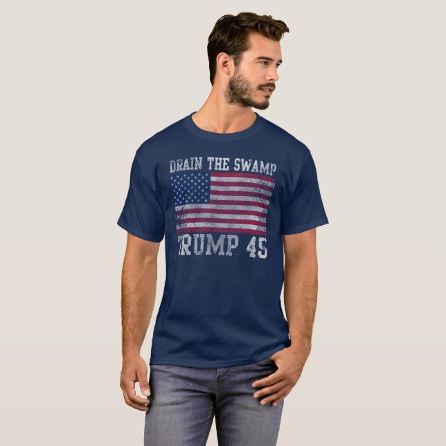 Avrinning för trumf 45 träsk t-shirt (Hel framsida)