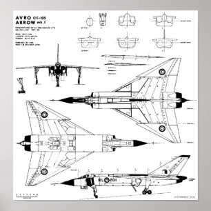 Avro Arrow Blueprint Poster