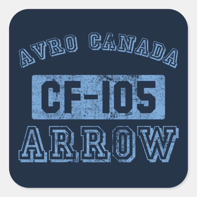 Avro Canada Arrow - BLUE Fyrkantigt Klistermärke (Framsida)