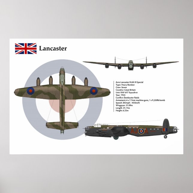 Avro Lancaster BI Speciell 617 Squadron Poster (Framsidan)