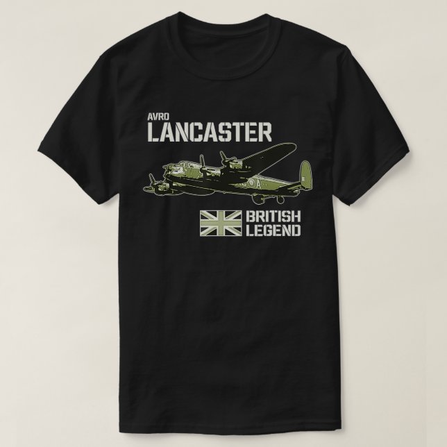 Avro Lancaster Bomber Aircraft RAF Flygplan Britis T Shirt (Design framsida)