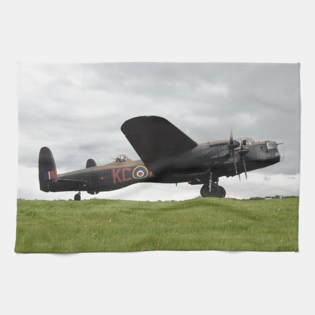 Avro Lancaster på fältet Kökshandduk (Horisontell)