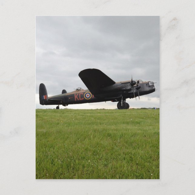 Avro Lancaster vid Fält Vykort (Framsida)