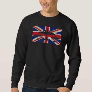 Avro Lancaster WWII brittiskt bombplan Union Jack Lång Ärmad Tröja