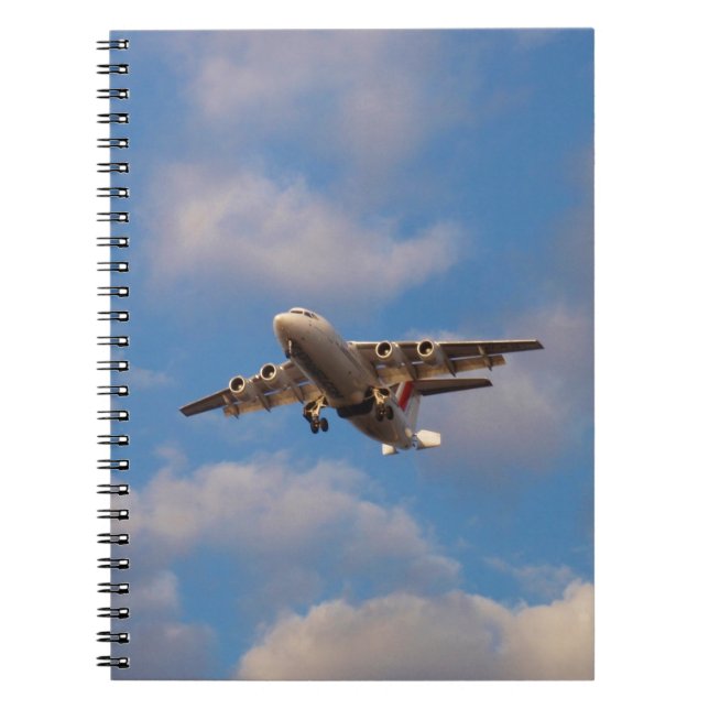 Avro RJ85 Jet Landar Anteckningsbok Med Spiral (Framsidan)