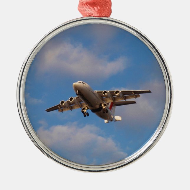 Avro RJ85 Jet Landar Julgransprydnad Metall (Framsidan)