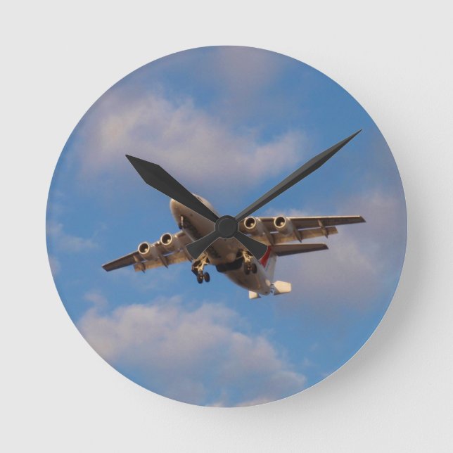 Avro RJ85 Jet Landar Rund Klocka (Framsida)