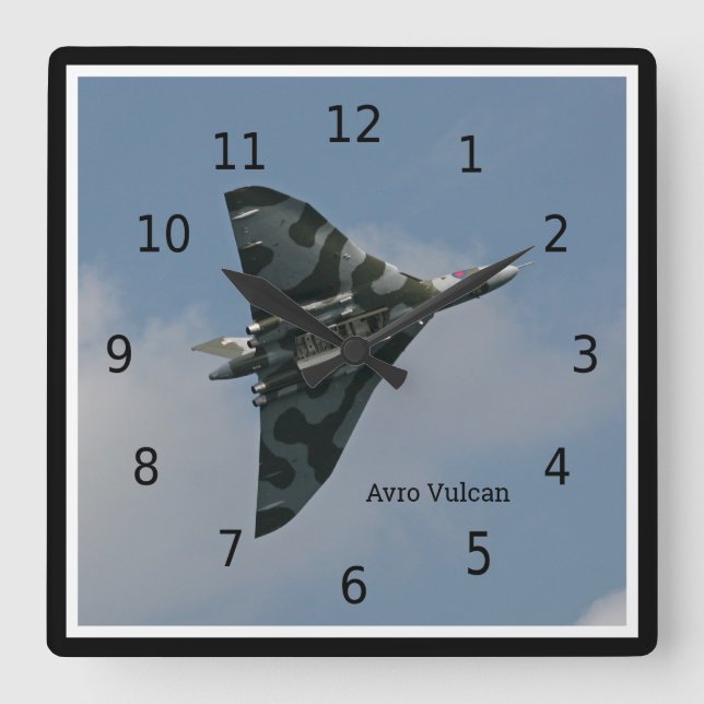 Avro Vulcan Delta Vinge Bomber, personaliserbart Fyrkantig Klocka (Framsida)