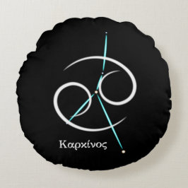 Avrunda fyllning för zodiac Constellation Cancer Rund Kudde