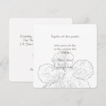Avrundad svart-vit blomsterlinjekonst bröllop