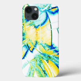 Avrunnen bläck, gult, blå, cyanprickar