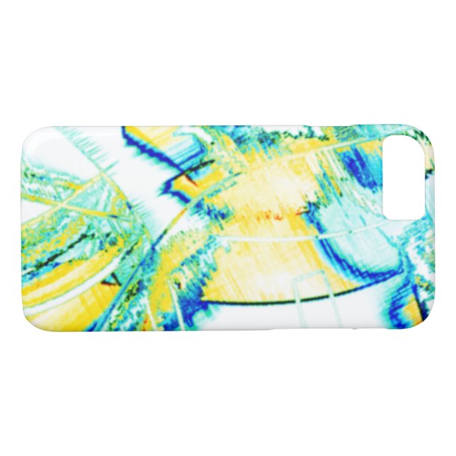 Avrunnen bläck, gult, blå, cyanprickar Case-Mate iPhone skal (Baksida (horisontal))