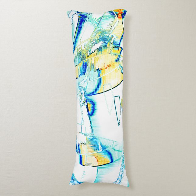 Avrunnen bläck, gult, blå, cyanprickar kroppskudde (Framsidan Vertikal)