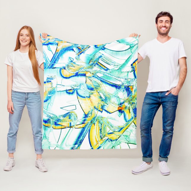 Avrunnen bläck-nej, gult, rensa cyanfläckar fleecefilt (På plats)