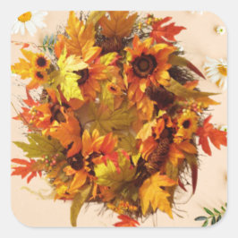 Avryl Fleur Söt Höst löv Fyrkantigt Klistermärke