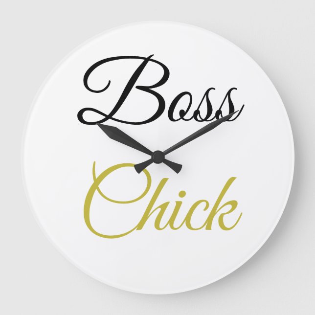 Avryl Fleur's Guld Black Söt Font Clock Stor Klocka (Framsida)