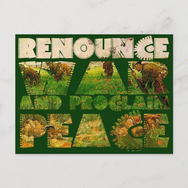 Avsäga Krig och utropa fred Vykort (Framsida)