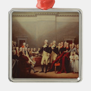Avsägelsen av George Washington Julgransprydnad Metall