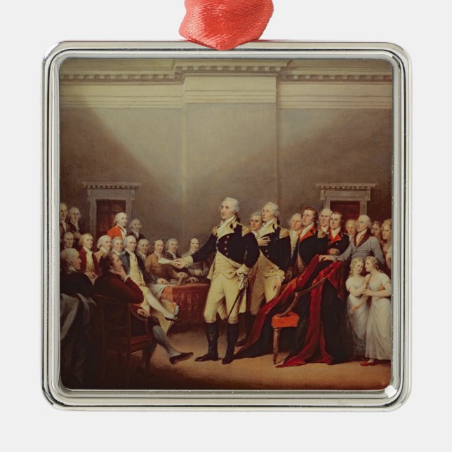 Avsägelsen av George Washington Julgransprydnad Metall (Framsidan)