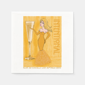Avsiktlig champagne Woman Cocktail Napkins Pappersservett