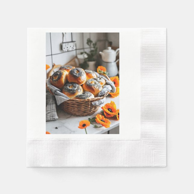 "Avsiktligt fransk vallmofröroll i Basket Pappersservett (Framsidan)