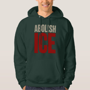 Avskaffa ICE Minimalist Protest Typografi Design Hoodie