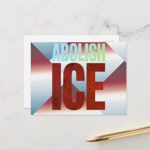 Avskaffa ICE Minimalist Protest Typografi Design Vykort