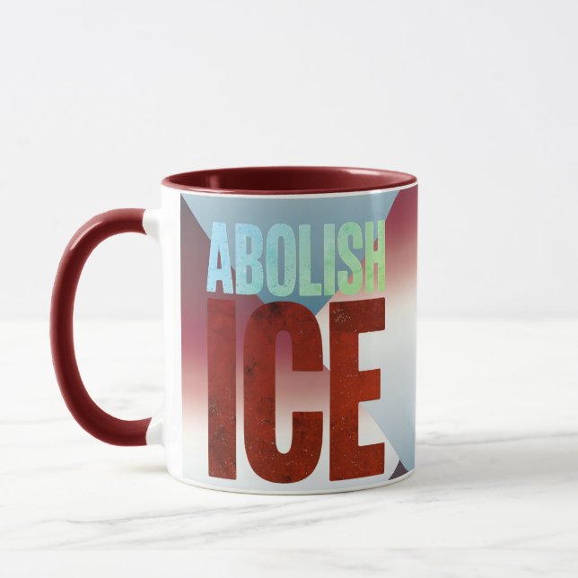 Avskaffa ICE Minimalistisk protesttypografi design Mugg (Vänster)