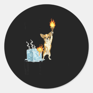 Avskaffa is rolig chihuahua hund meme eld på is runt klistermärke