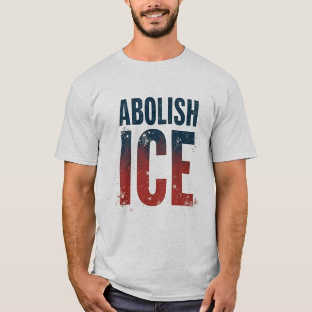 Avskaffar ICE American Flagga Färg T Shirt (Framsida)