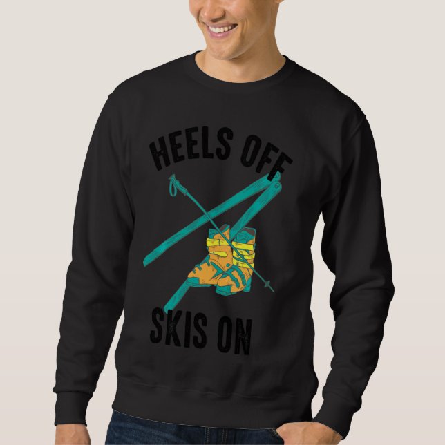 Avskärning av skal på Coola Funny Skier Winter Spo Lång Ärmad Tröja (Framsida)