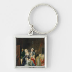 Avsked till Louis XVI av hans familj Fyrkantig Silverfärgad Nyckelring