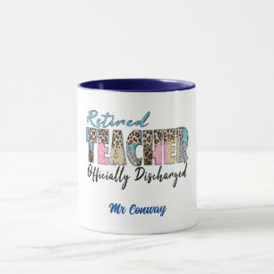 Avskedd lärare officiellt avskriven. Redigerbar Mugg