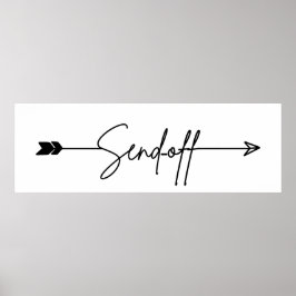 Avskeds tecken pil Bröllopsskylt Poster