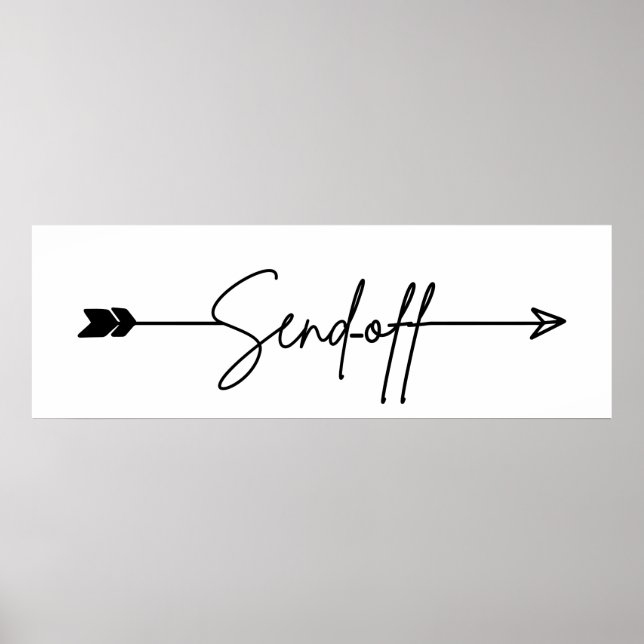 Avskeds tecken pil Bröllopsskylt Poster (Framsidan)