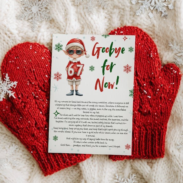Avskedsbrev för alfer jul 6 7 trend inbjudningar (Elf Farewell Goodbye Letter Christmas 6 7 trend Invitation)