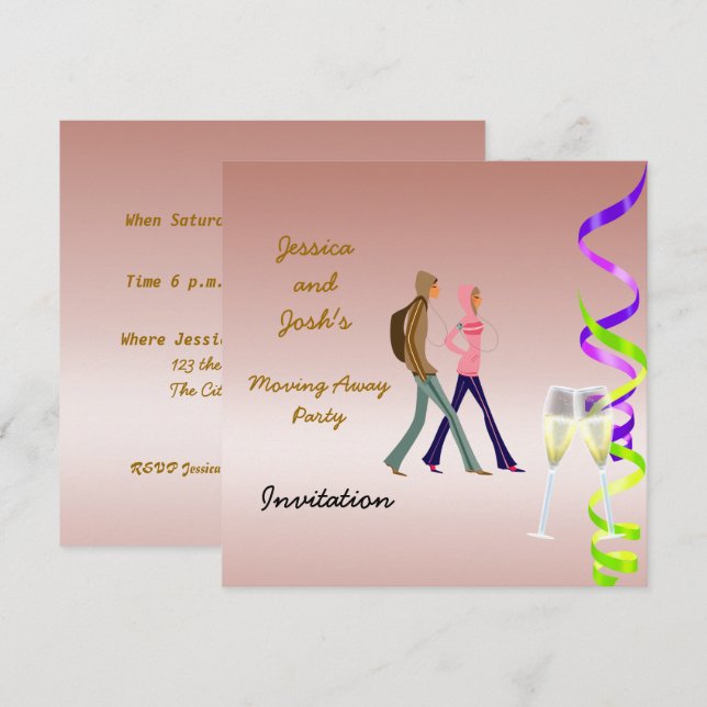 Avskedsfest Inbjudan (Fram/baksida)