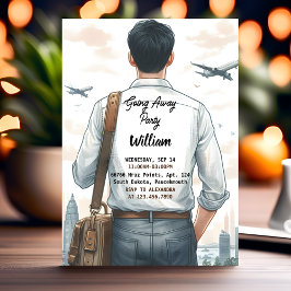 Avskedsfest Resa Farväl Adjös Avskedskalas Inbjudningar