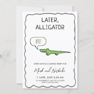 Avskedsfest Sen Alligator Inbjudningar