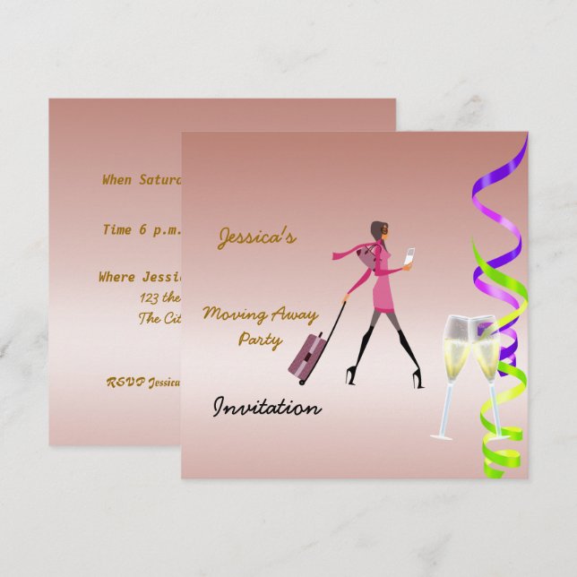 Avskedsfestinbjudan Inbjudningar (Fram/baksida)